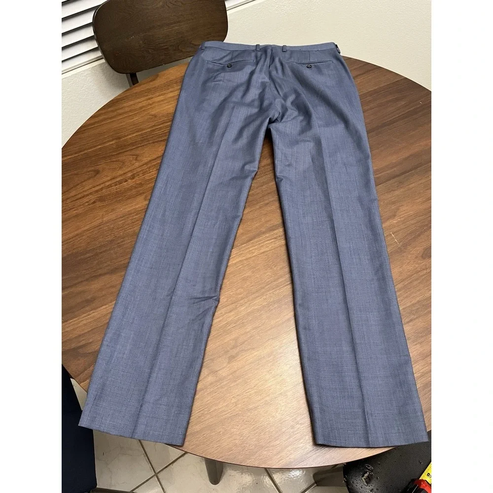 Banana Republic Marzotto Men's 33x34 Slim Fit Wool Dress Pants Gray Flat Front